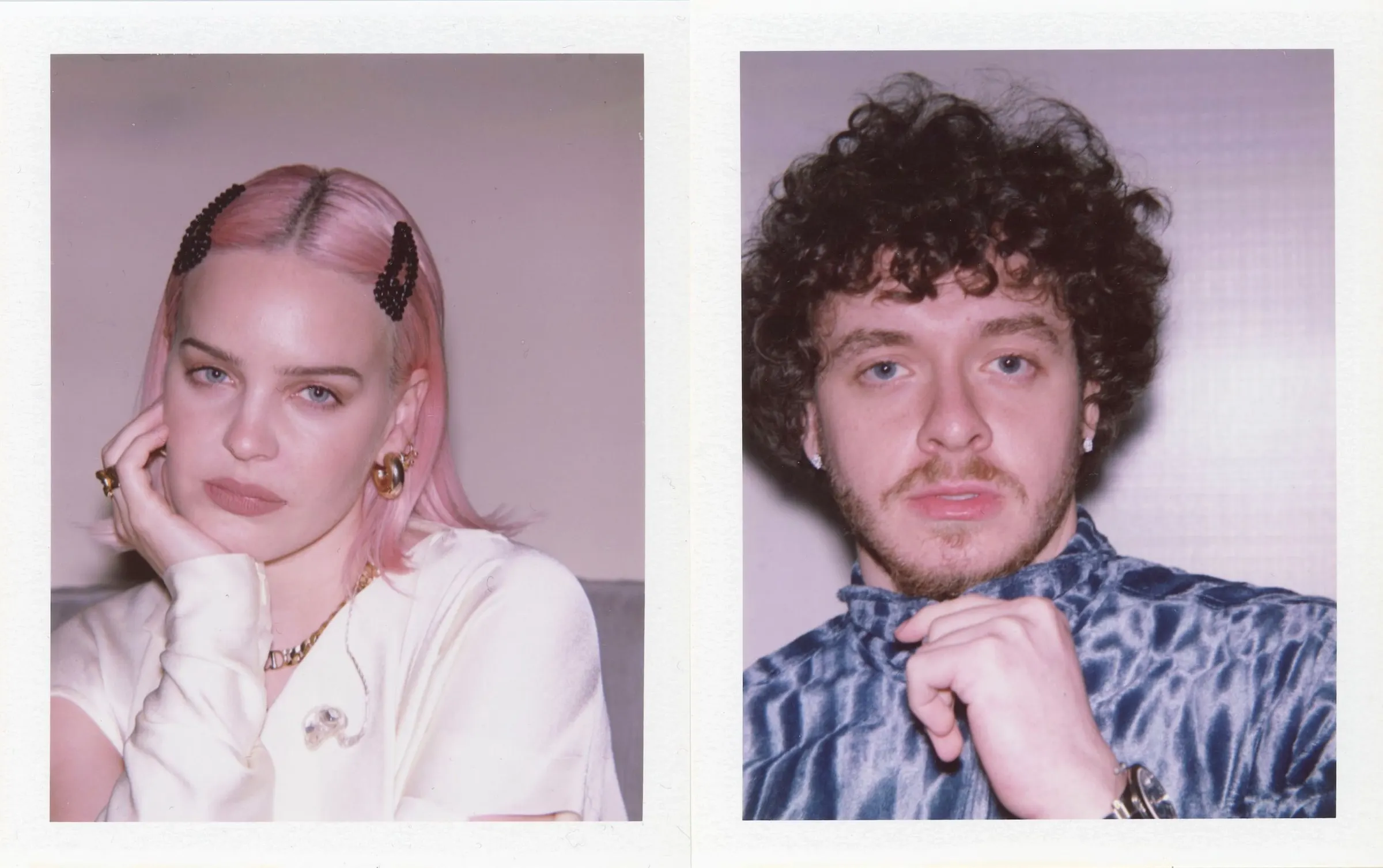 Big Shot Polaroids of Anne-Marie and Jack Harlow side by side